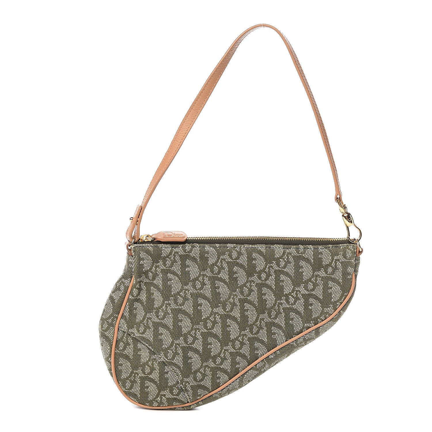 Christian Dior Monogram Mini Saddle Pochette Green 1 of 11