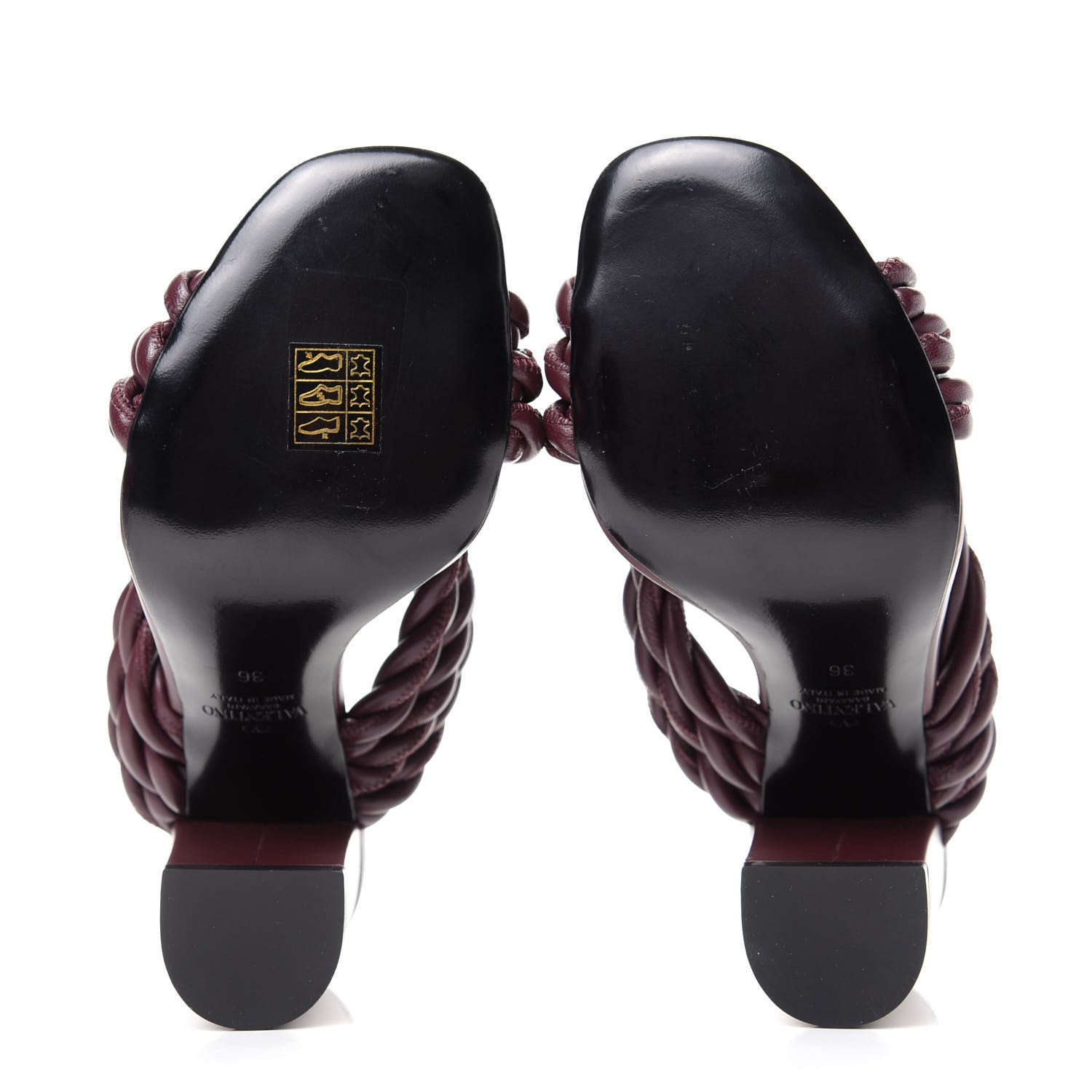 Valentino Garavani Nappa Crisscross Rope Slide Sandals 36 Rubin 6 of 10
