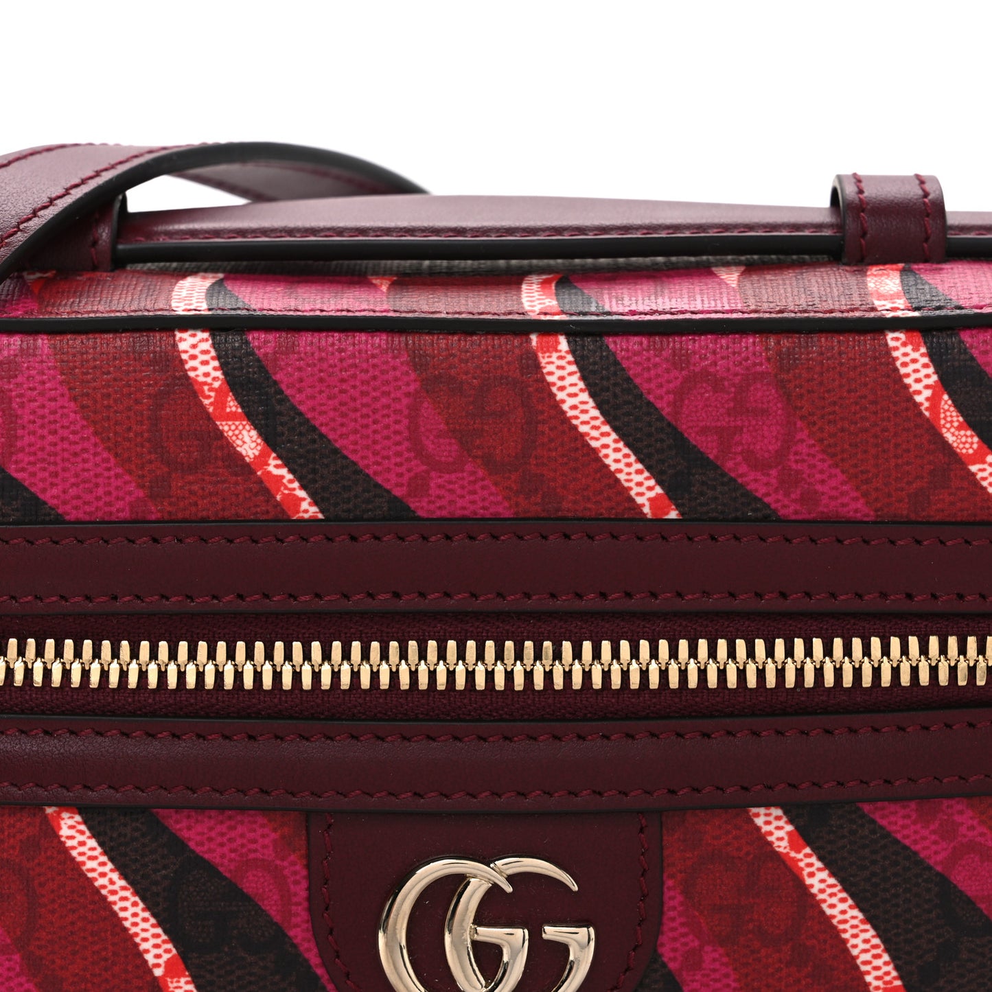 GG Supreme Monogram Canvas Lunar New Year Shoulder Bag  Red Pink Multicolor