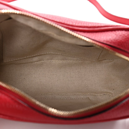 Gucci Pebbled Calfskin Small Soho Disco Bag Tabasco Red 5 of 15