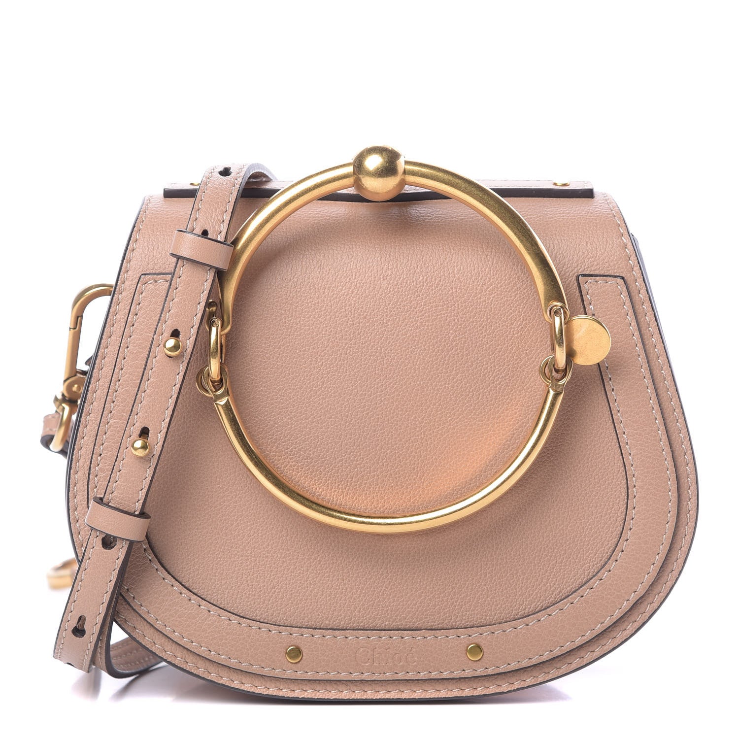 Chloe Calfskin Suede Small Nile Bracelet Bag Biscotti Beige 1 of 12