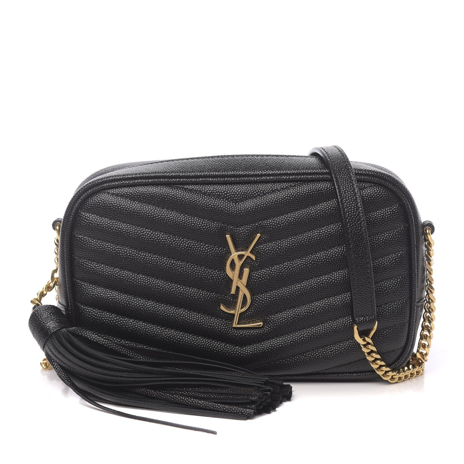 Saint Laurent Grain De Poudre Matelasse Monogram Mini Lou Camera Bag Black 1 of 11