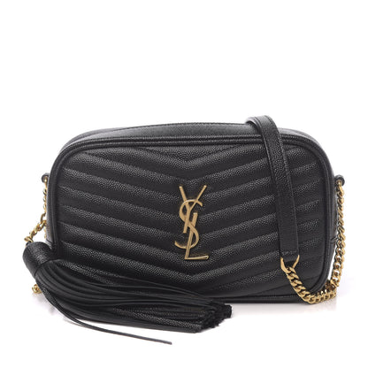 Saint Laurent Grain De Poudre Matelasse Monogram Mini Lou Camera Bag Black 1 of 11