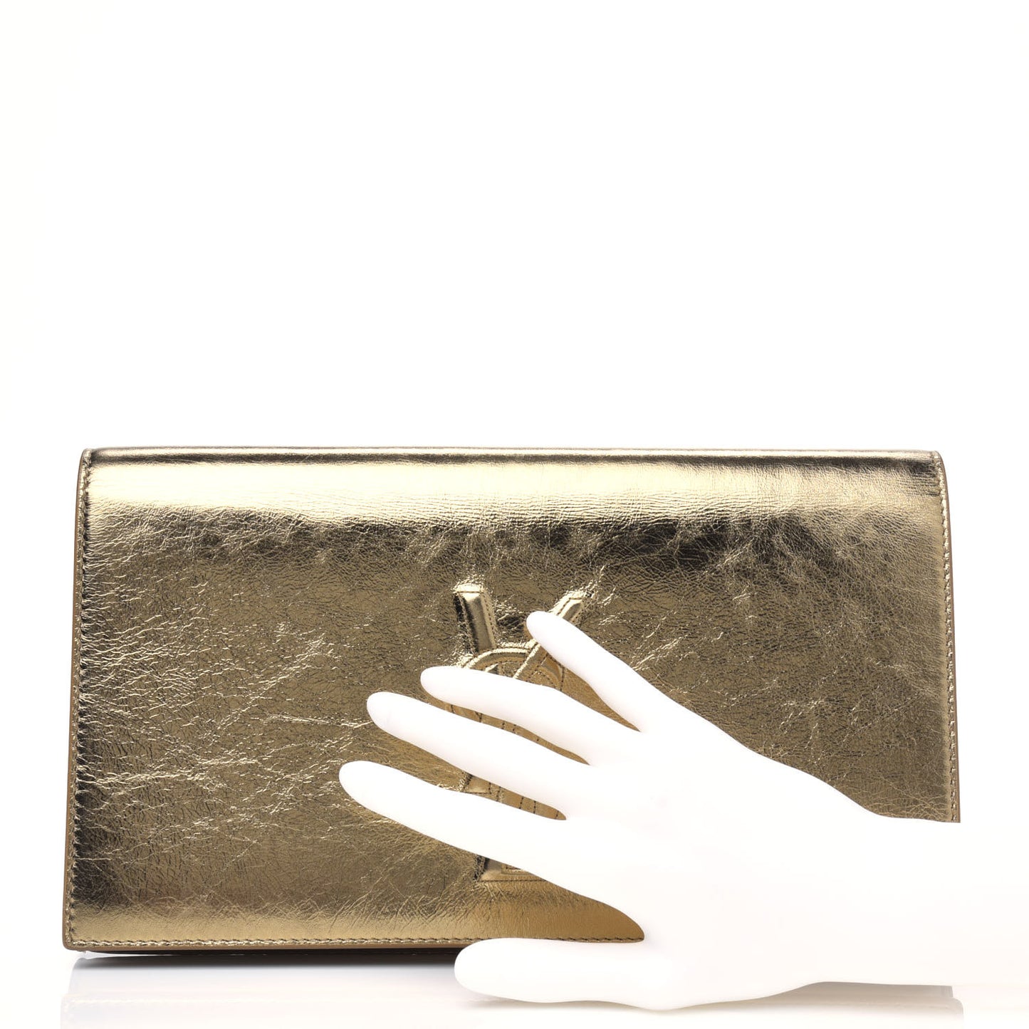 Metallic Calfskin Monogram Large Belle De Jour Clutch Gold