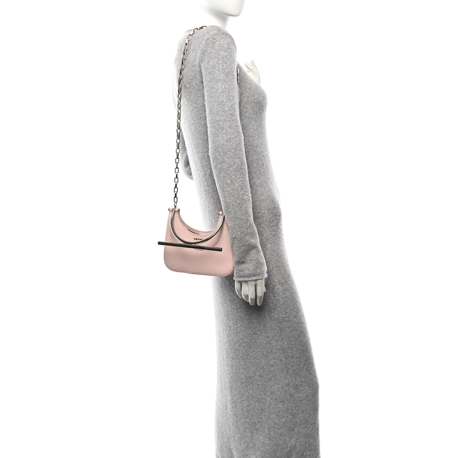 Alexander McQueen Graned Lambskin Mini T-Bar Bag Venus Pink 2 of 9