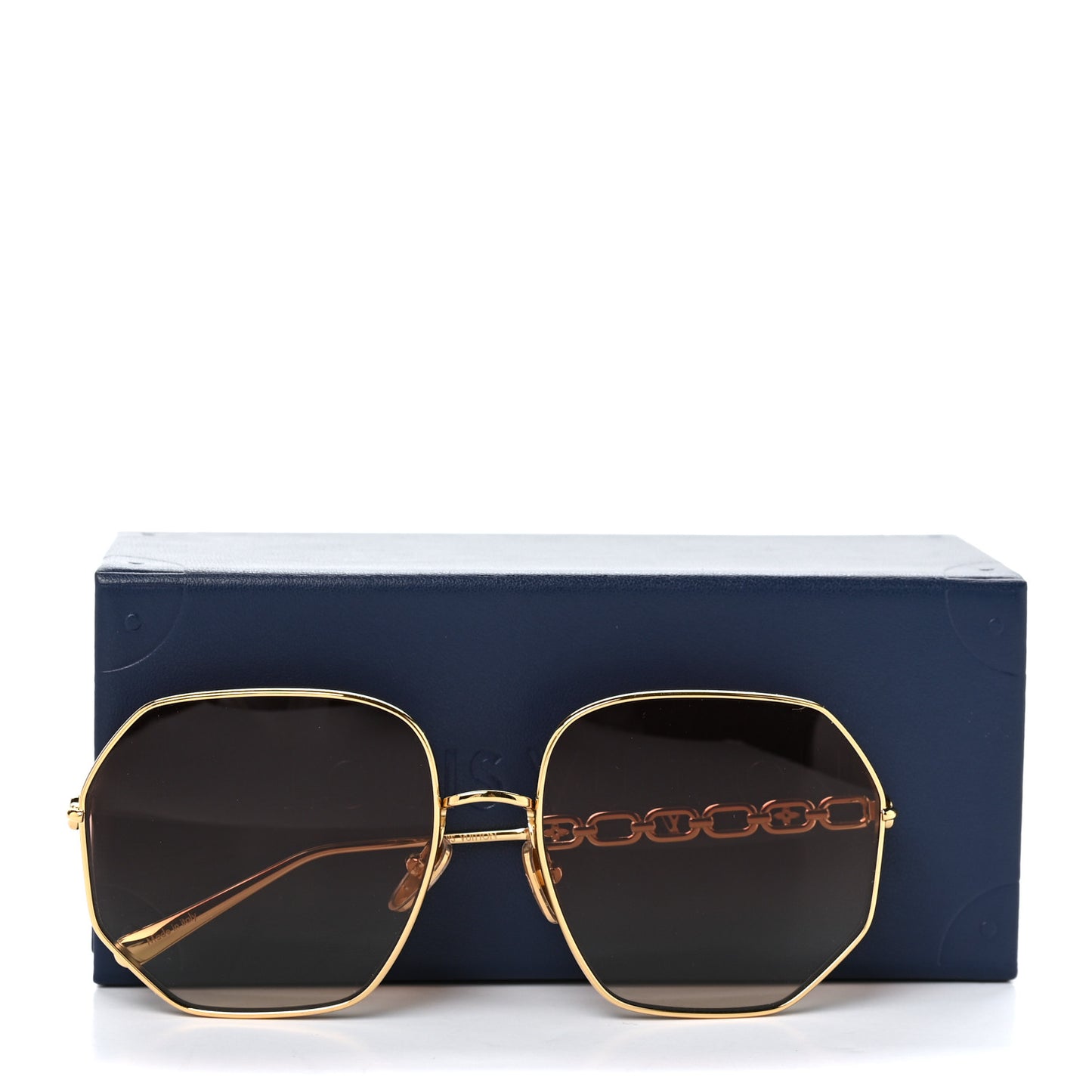 Metal My LV Chain Round Sunglasses Z1650W Gold
