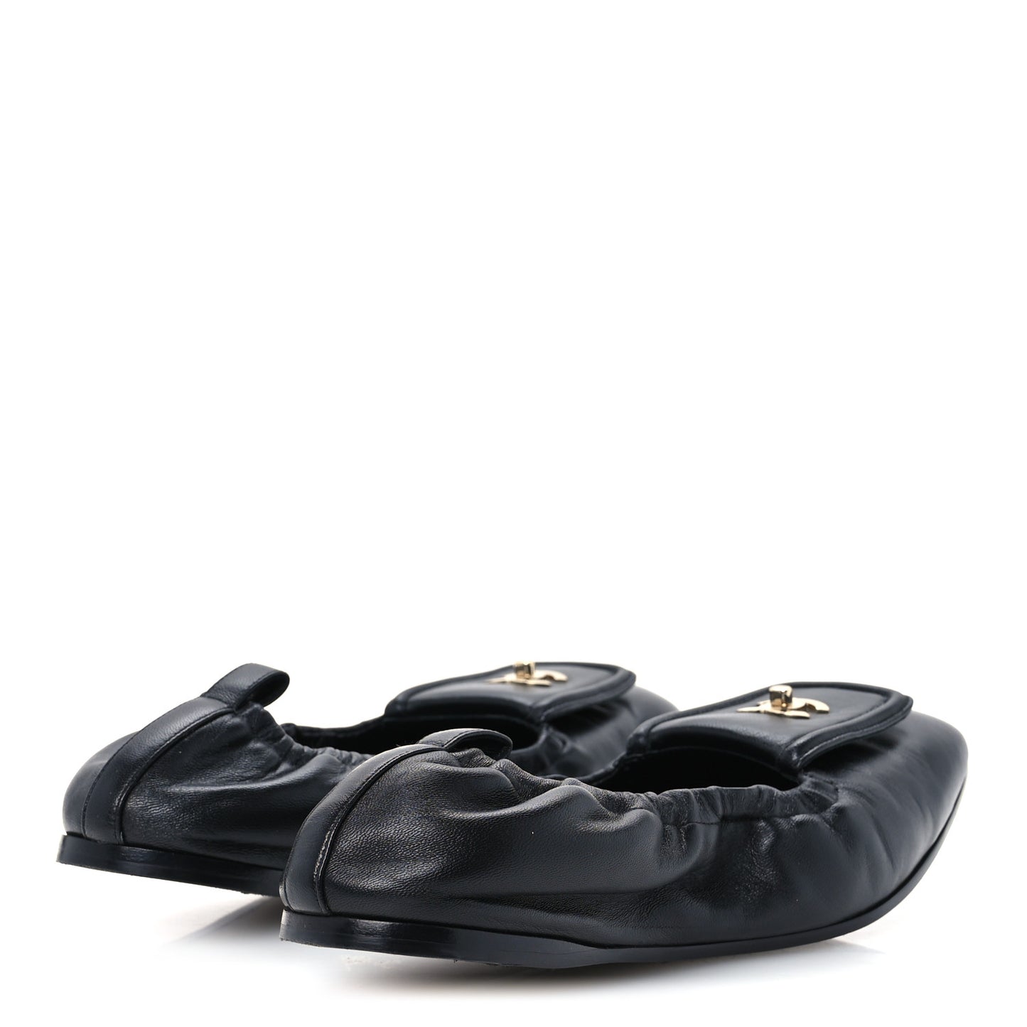 Lambskin CC Turnlock Ballerina Flats 39.5 Black