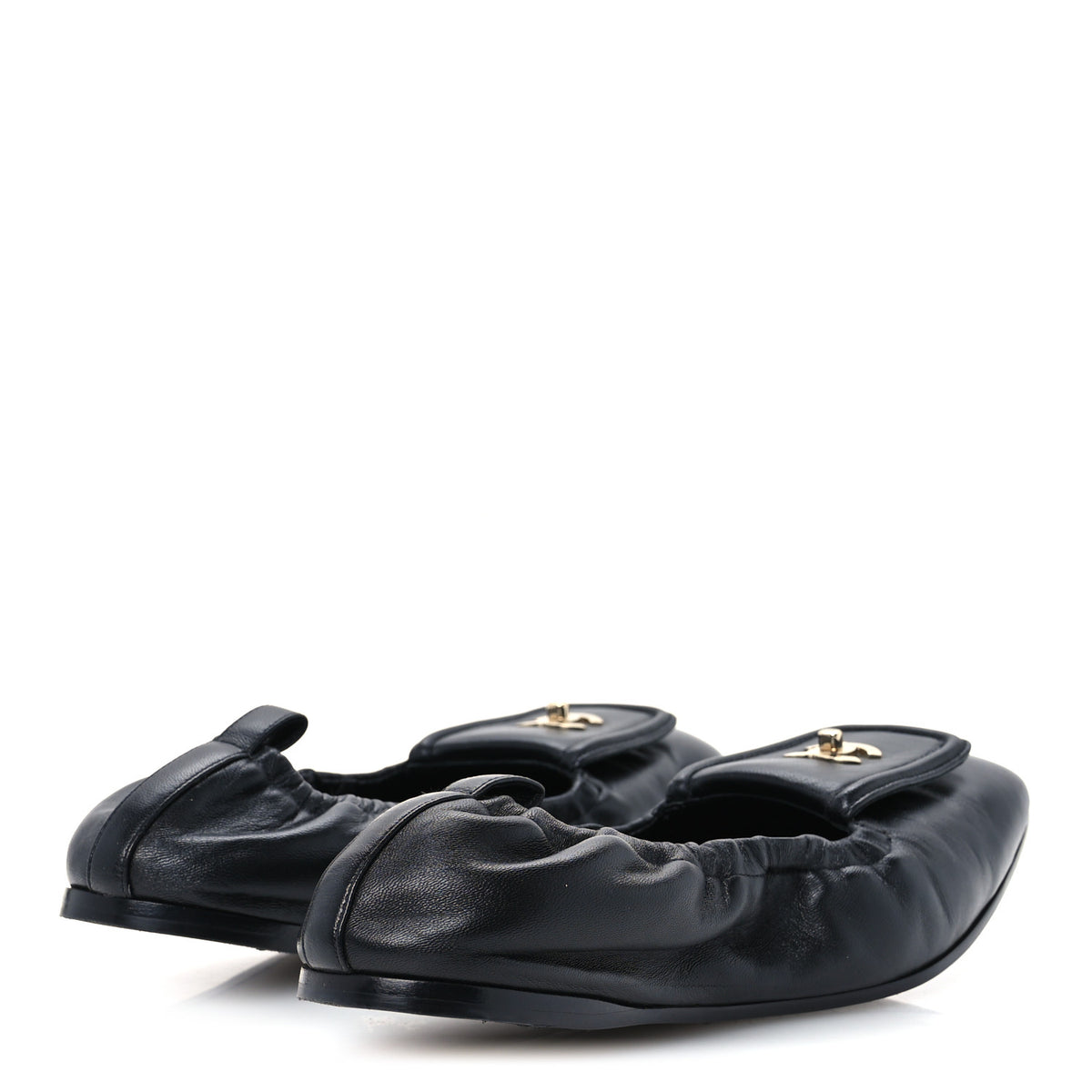 Chanel Lambskin CC Turnlock Ballerina Flats 39.5 Black 5 of 11