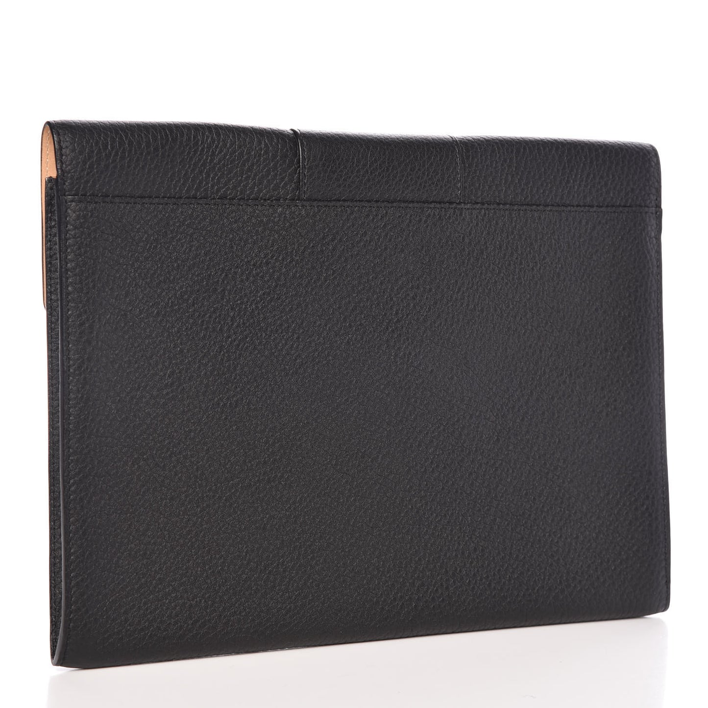 Grained Bullskin Presse A5 Pouch Black