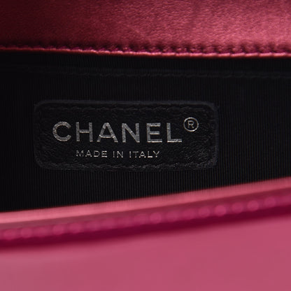 Chanel Metallic Patent Calfskin Quilted Small Boy Flap Pink 5 of 8