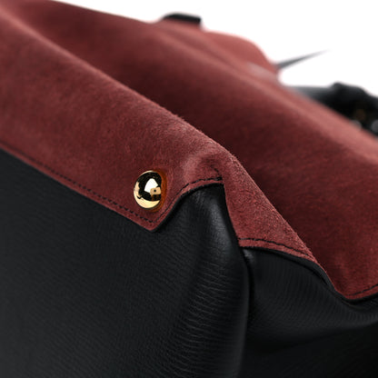 Burberry Suede Calfskin House Check Large Banner Tote Mahogany Red 13 of 16