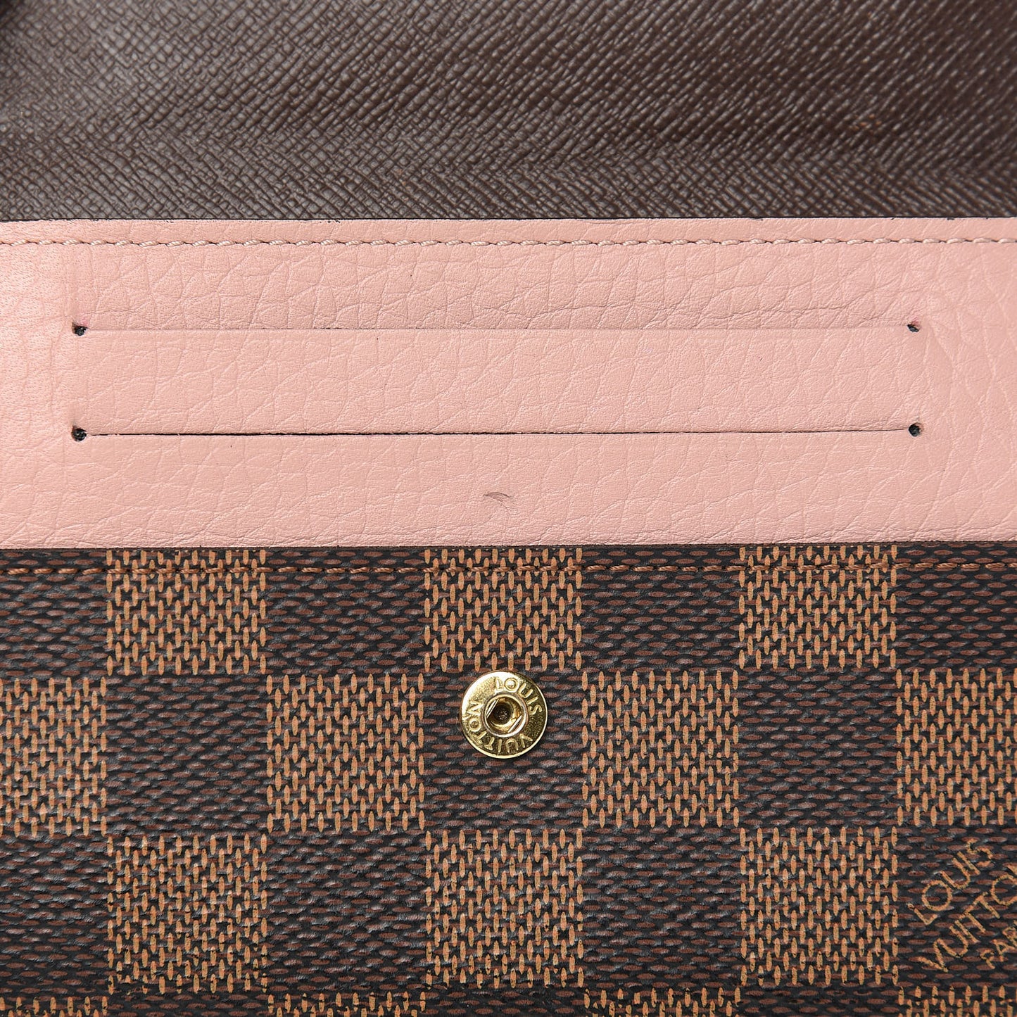 Damier Ebene Normandy Compact Wallet Rose Ballerine