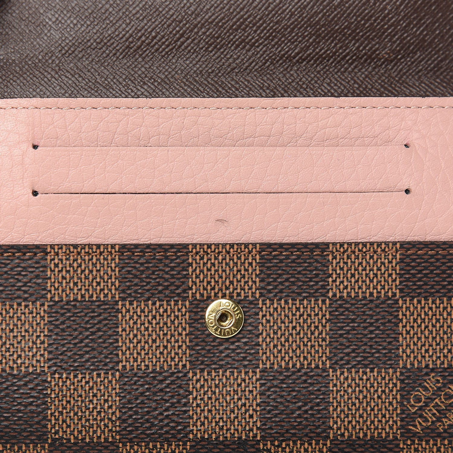 Louis Vuitton Damier Ebene Normandy Compact Wallet Rose Ballerine 13 of 14