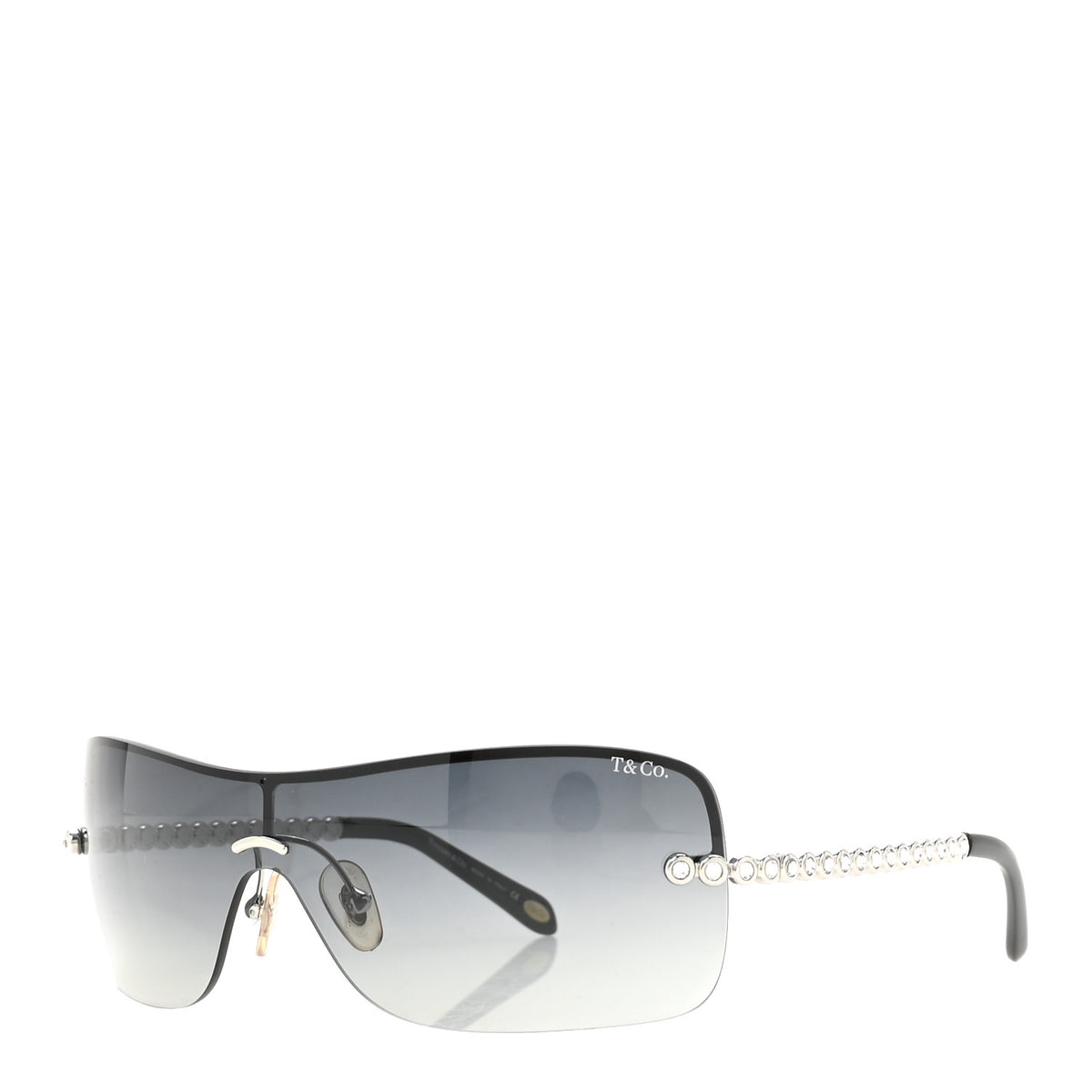 Metal Crystal Shield TF3002-B Sunglasses Black