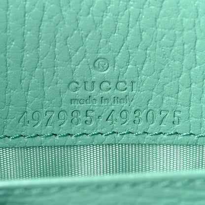 Gucci Dollar Calfskin Enamel Monochrome Mini GG Marmont Chain Wallet Pepperlight Mint 5 of 7