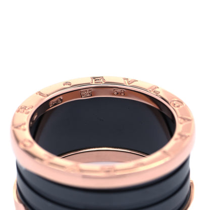 Bulgari 18K Rose Gold Black Ceramic B.Zero1 Four-Band Ring 58 8.25 5 of 5