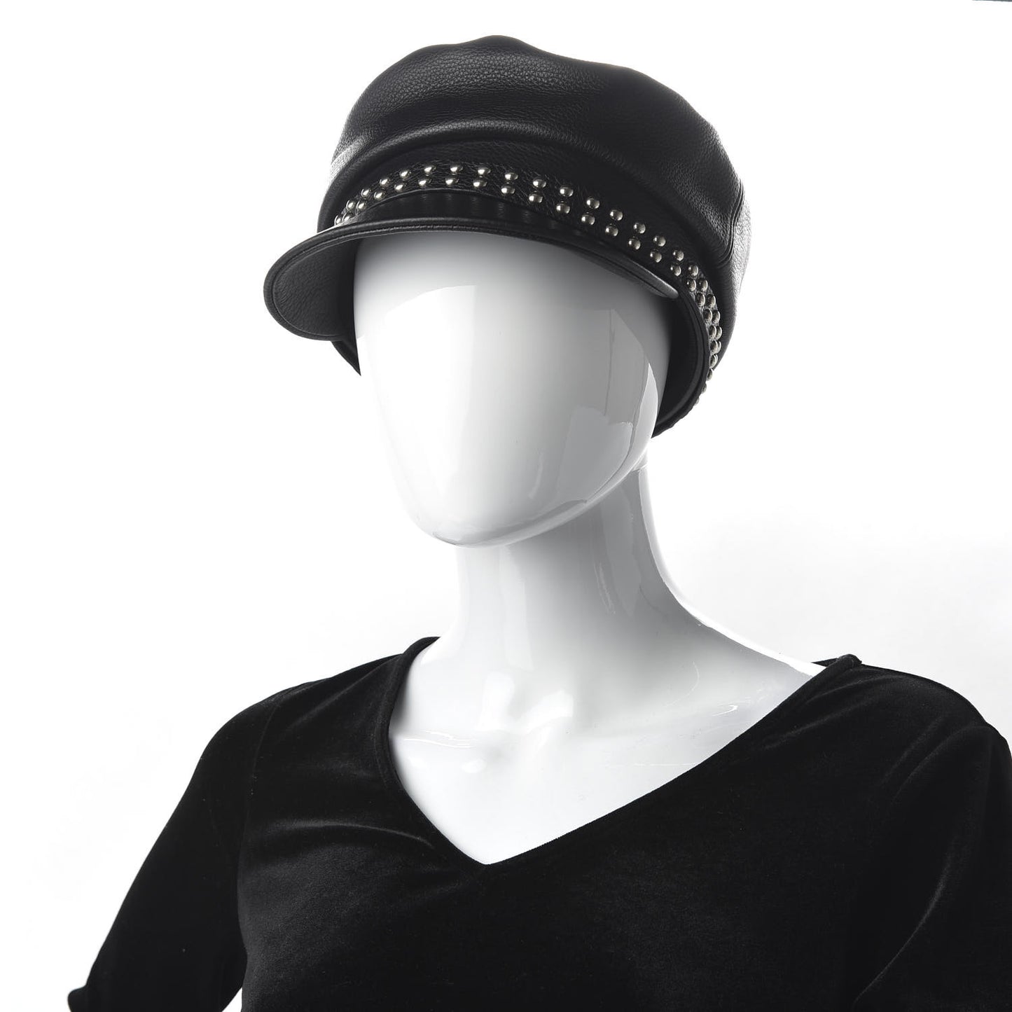 Calfskin Studded Cellarius Hat XL Black