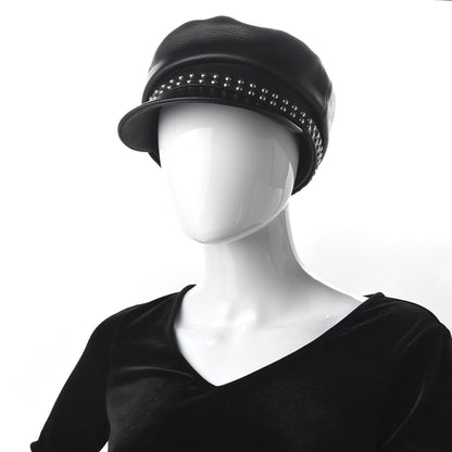 Gucci Calfskin Studded Cellarius Hat XL Black 2 of 9
