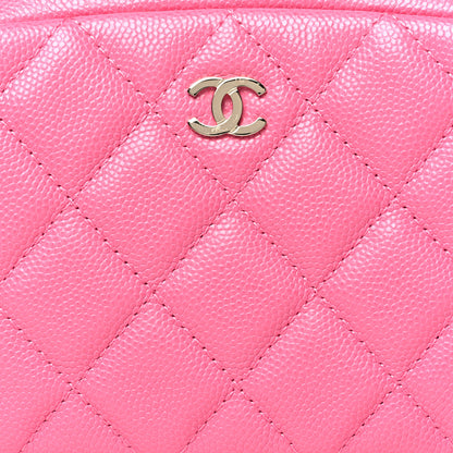 Chanel Caviar Quilted Small Curvy Pouch Cosmetic Case Pink 8 of 9