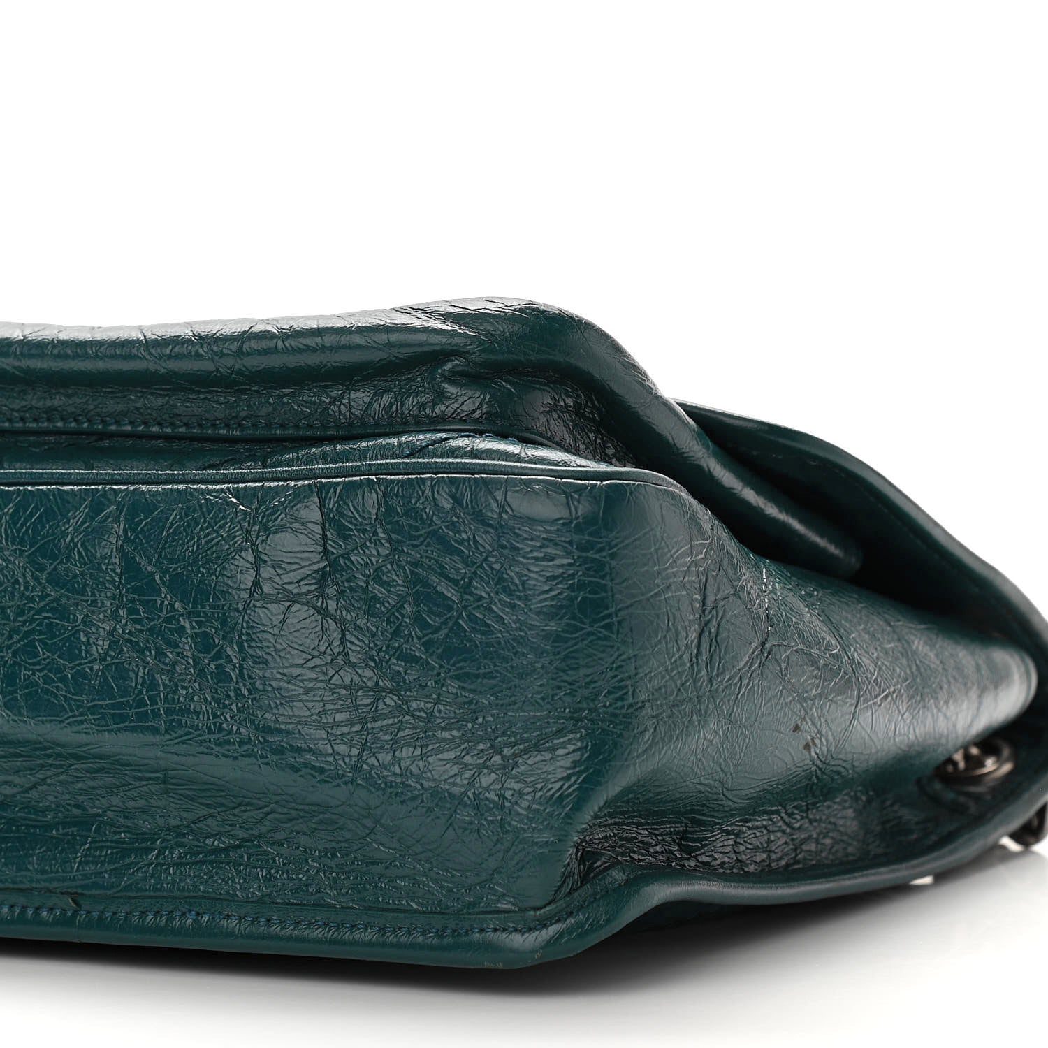 Saint Laurent Crinkled Calfskin Matelasse Monogram Medium Niki Chain Satchel Peacock Green 6 of 10