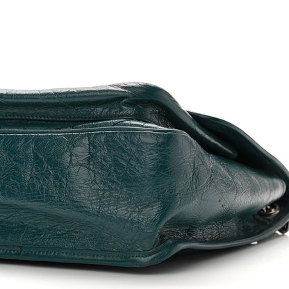 Saint Laurent Crinkled Calfskin Matelasse Monogram Medium Niki Chain Satchel Peacock Green 6 of 10