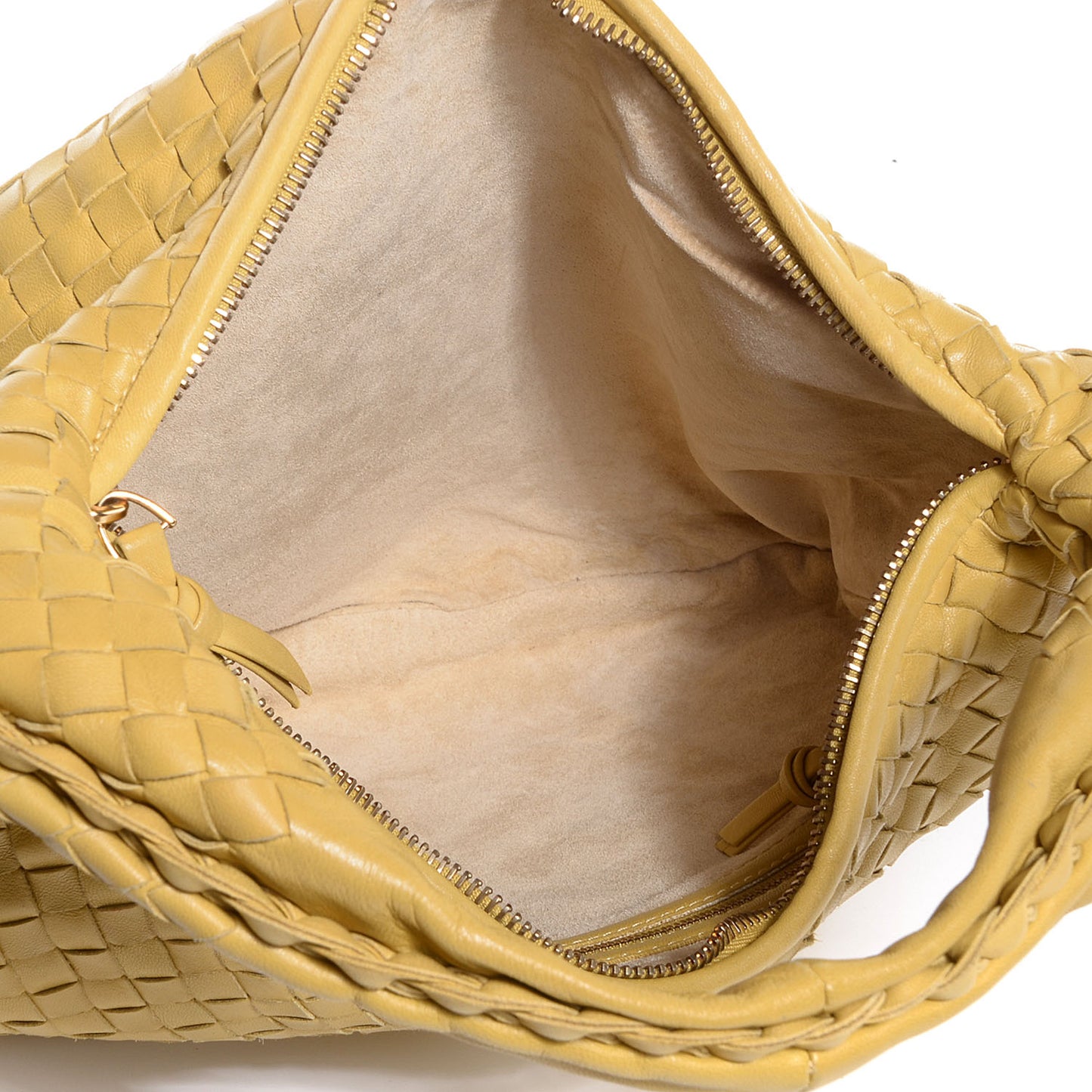 Nappa Intrecciato Medium Veneta Hobo Moutarde