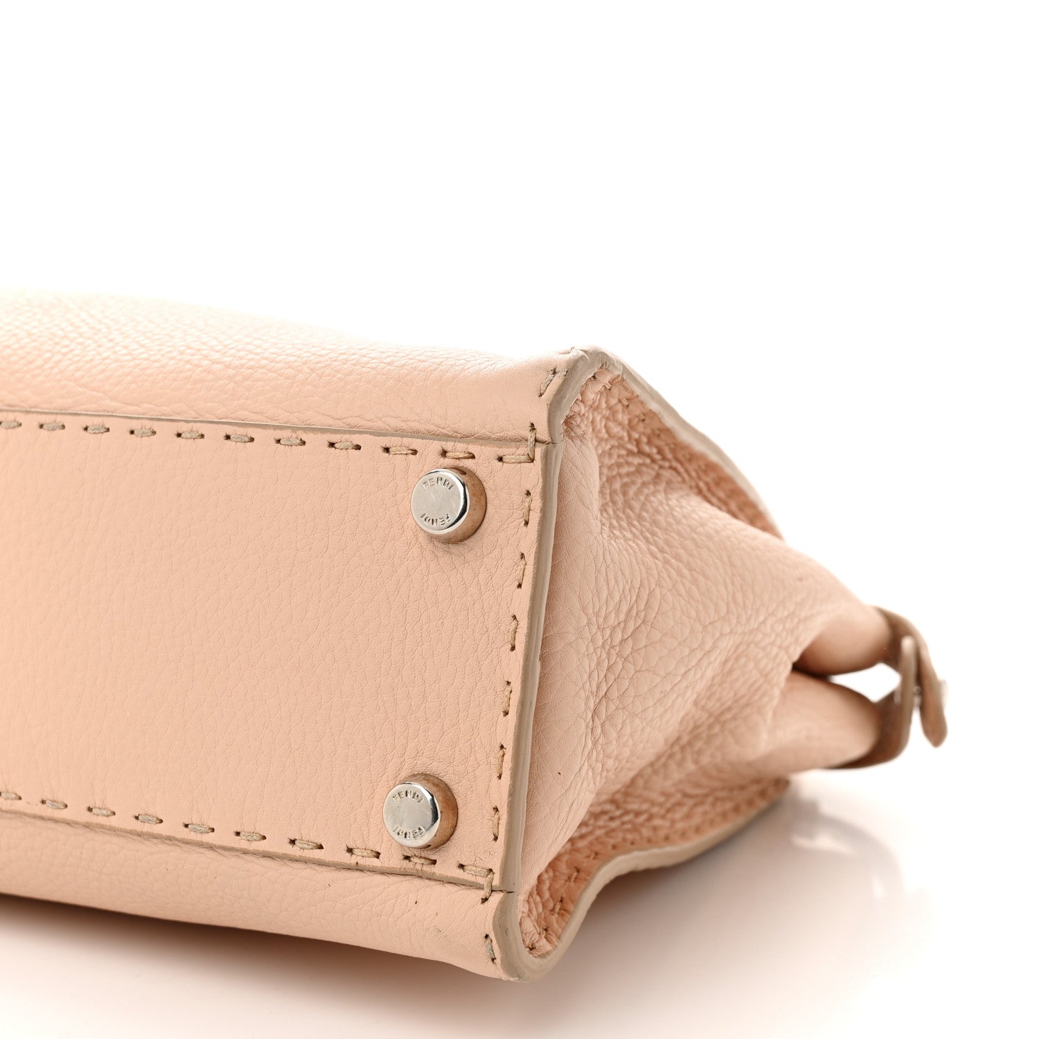 Fendi Cuoio Romano Selleria Bi-Color Medium Peekaboo Iconic Satchel Rosa Plaster Pesca 11 of 16