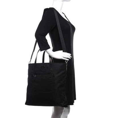 Prada Tessuto Nylon Saffiano Tote Black 2 of 13