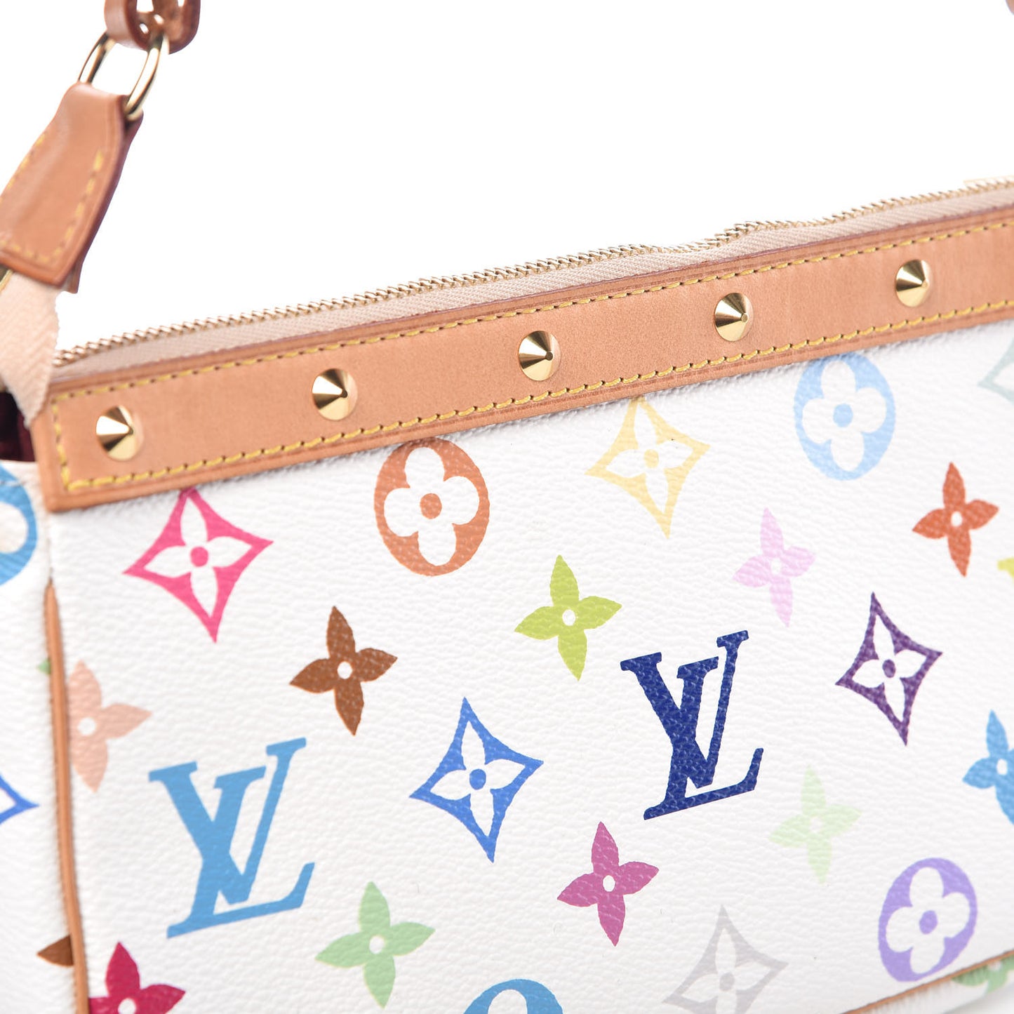 Monogram Multicolor Pochette Accessories White
