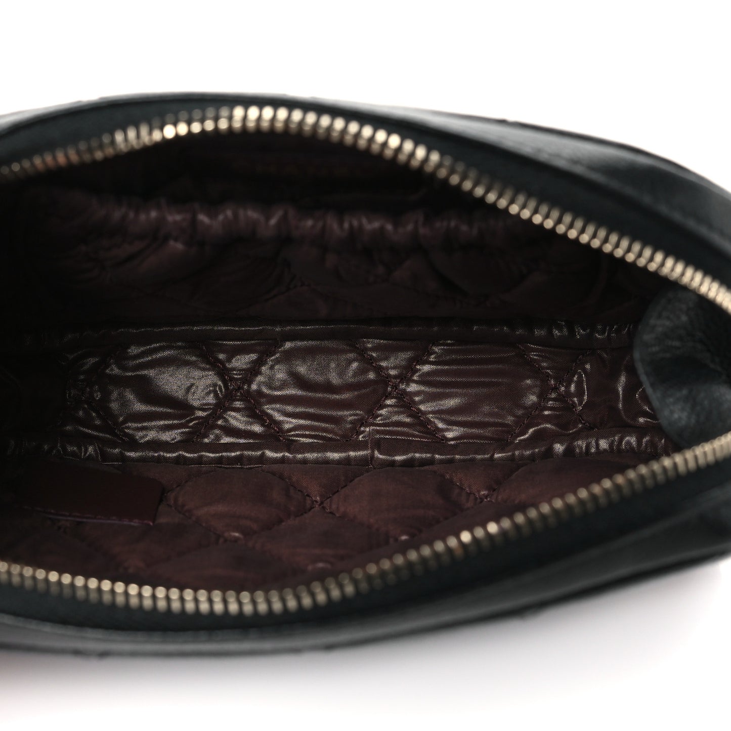 Caviar Quilted Small Curvy Pouch Cosmetic Case Black