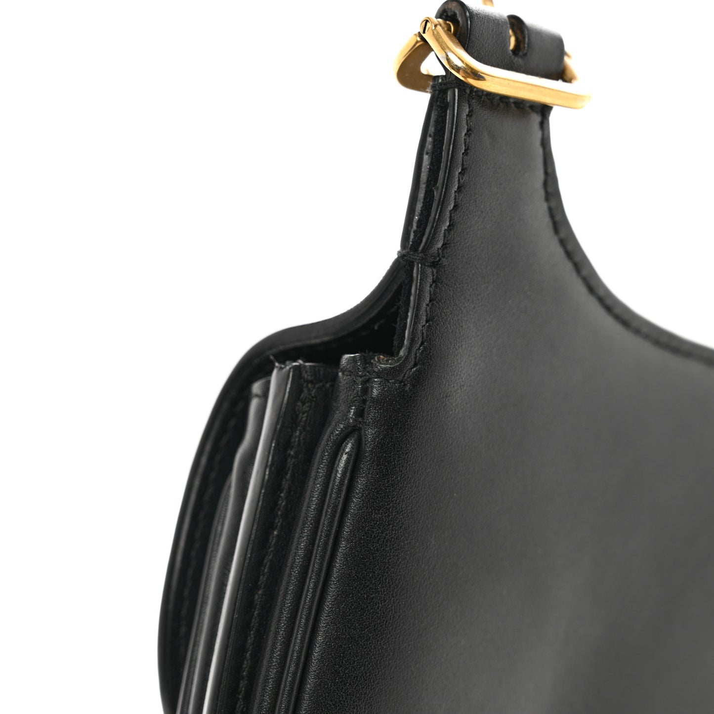 Smooth Calfskin Medium Charlie Shoulder Bag Black