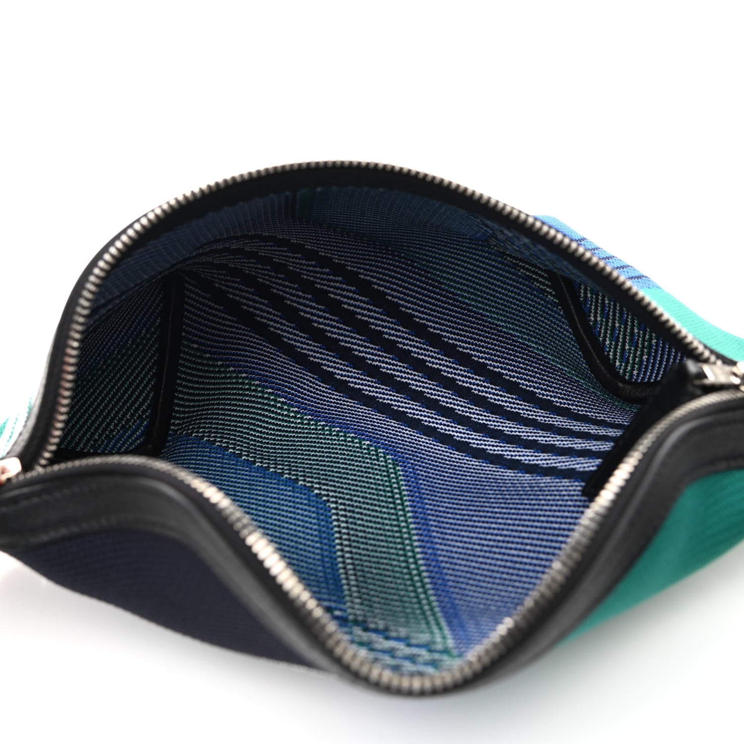 Hermes Dynamo Technical Canvas Allegretto Calfskin Cityslide Belt Bag PM Bleu Zellige Vert Vertigo Black 5 of 10