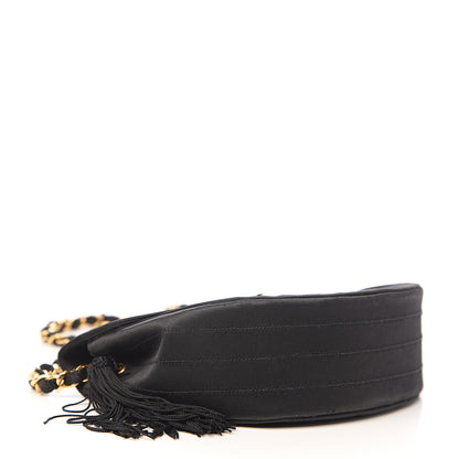 Chanel Satin Quilted Flap Shoulder Bag Black 3 of 11