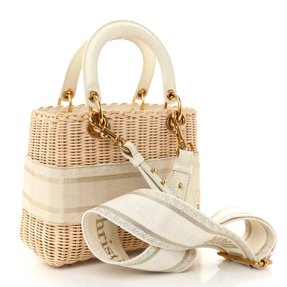 Christian Dior Wicker Oblique Medium Lady Dior Bag Beige 3 of 9