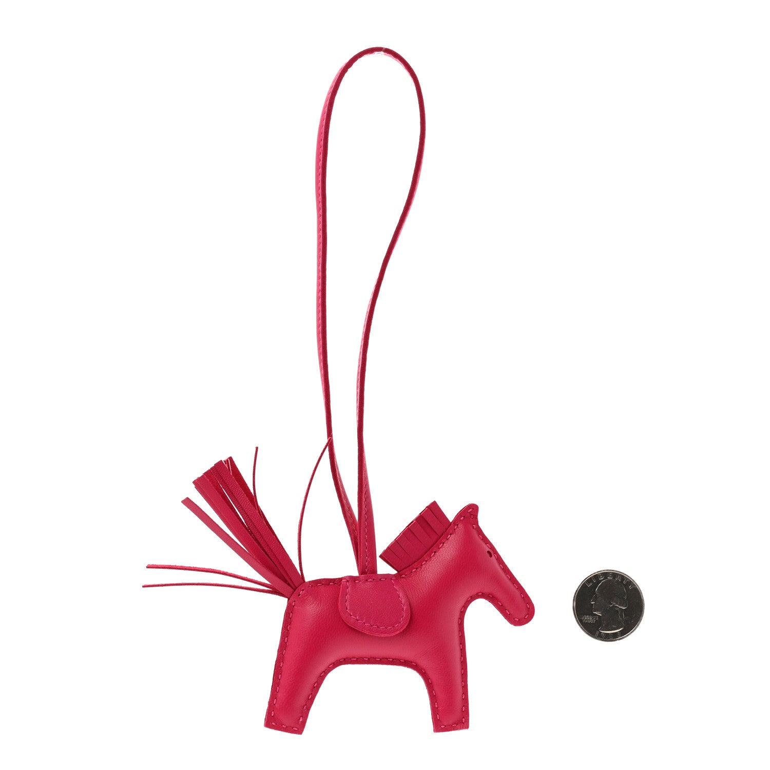 Hermes Milo Lambskin Grigri Rodeo Horse Bag Charm PM Rose Mexico 2 of 4