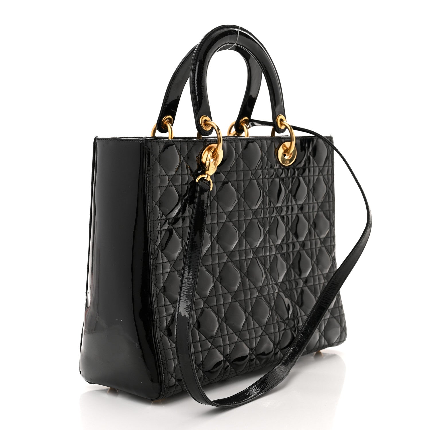 Christian Dior Patent Cannage Large Lady Dior Black 3 of 15