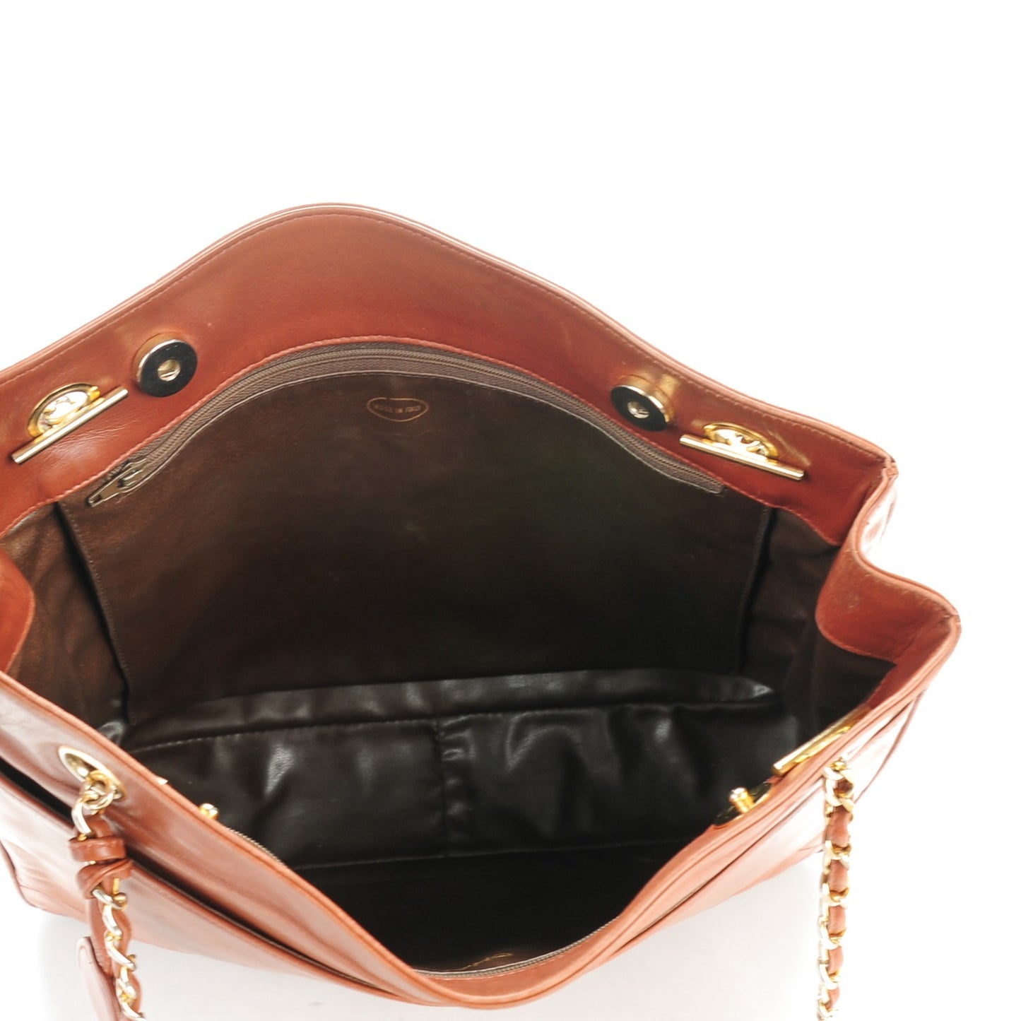 Lambskin Shopping Tote Brown