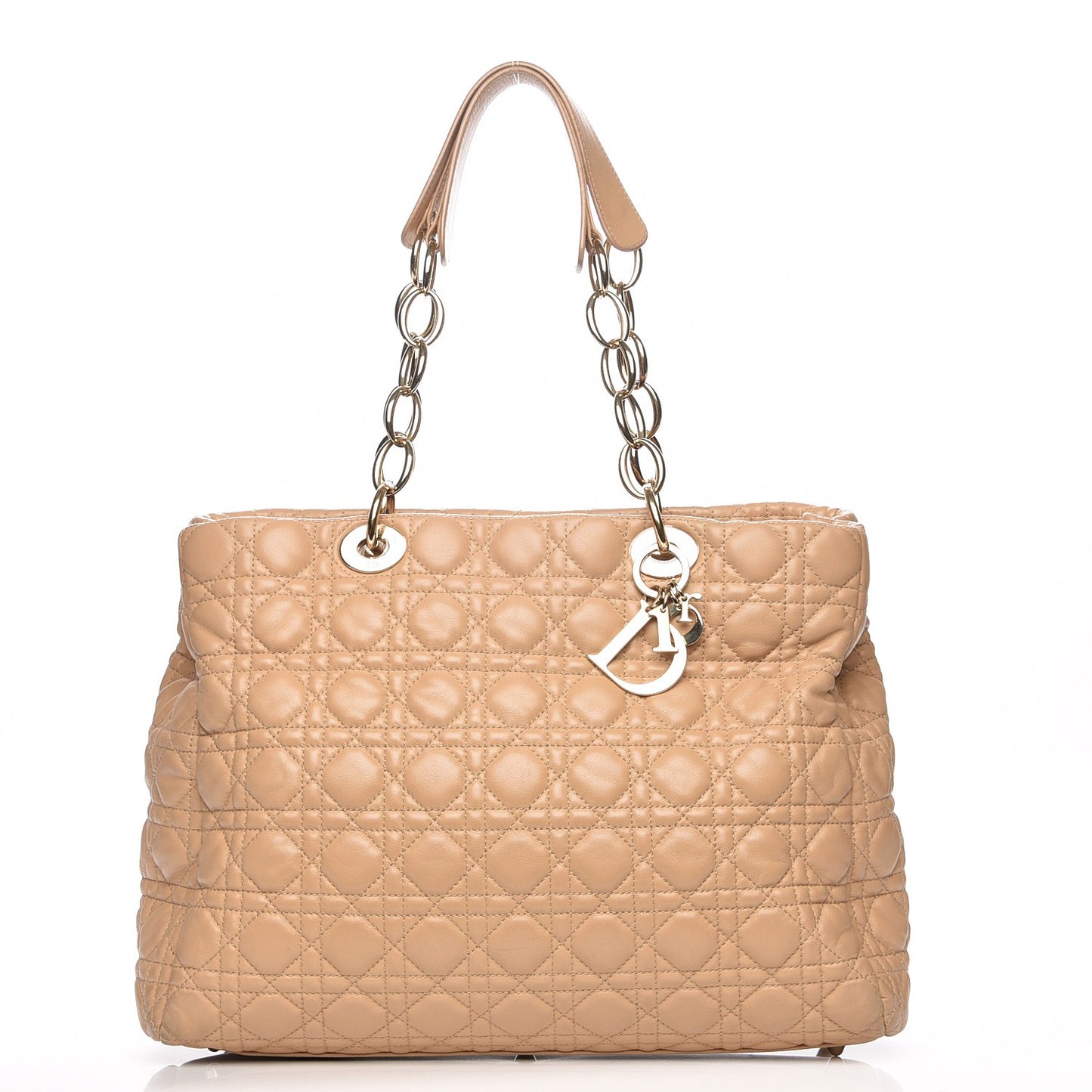 Lambskin Cannage Large Dior Soft Shopping Tote Beige