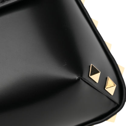 Valentino Garavani Brushed Calfskin Rockstud Flip Lock Chain Shoulder Bag Black 13 of 14