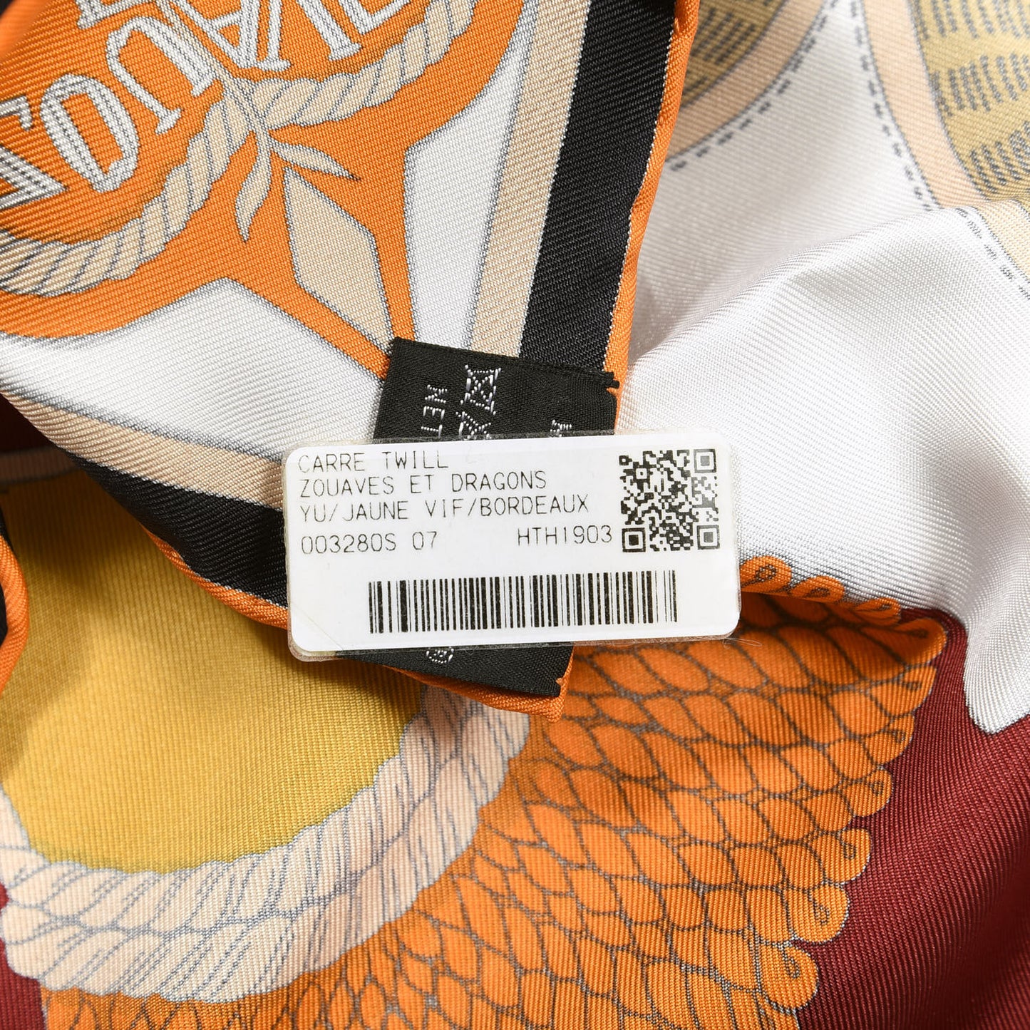 Silk Zouaves Et Dragons Scarf 90 Jaune Vif Bordeaux