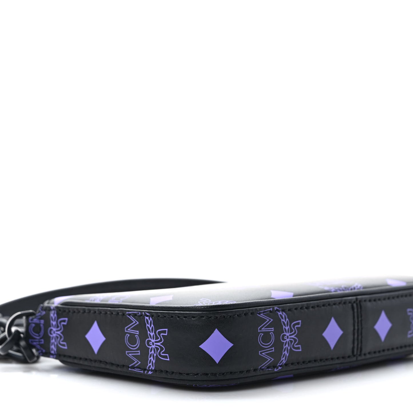 Calfskin Visetos Color Splash Logo Pouch On Chain Mini Dahlia Purple