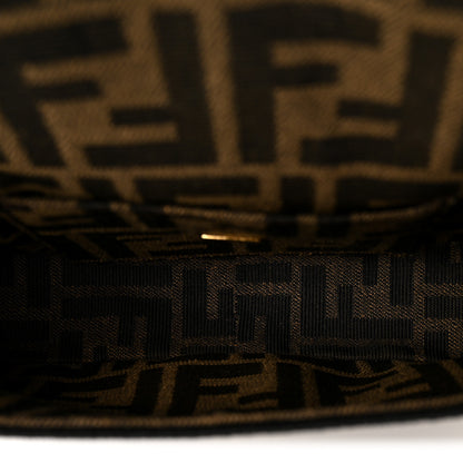 Fendi Fabric Jacquard FF 1974 Mini Baguette Tobacco Moro Black 5 of 11
