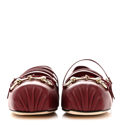 Gucci Malaga Kid Horsebit Ballet Flats 39 Rosso Ancora Red 3 of 10