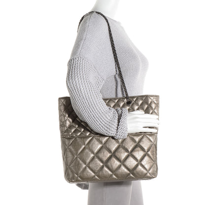Chanel Aged Calfskin Reissue 2.55 Tote Dark Silver 2 of 8
