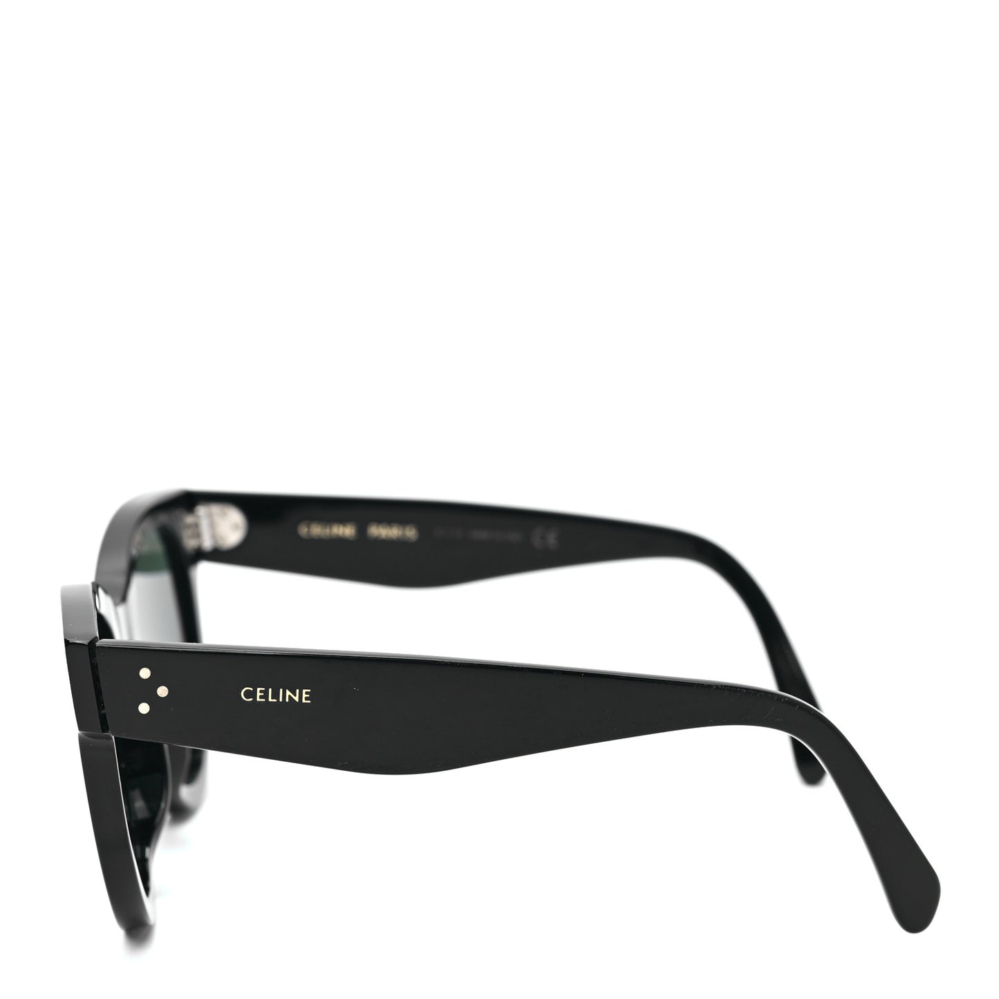 Acetate Studded Mineral Round Sunglasses CL40031N Black