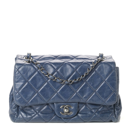 Chanel Glazed Calfskin Quilted Medium Coco Soft Flap Navy 1 of 8