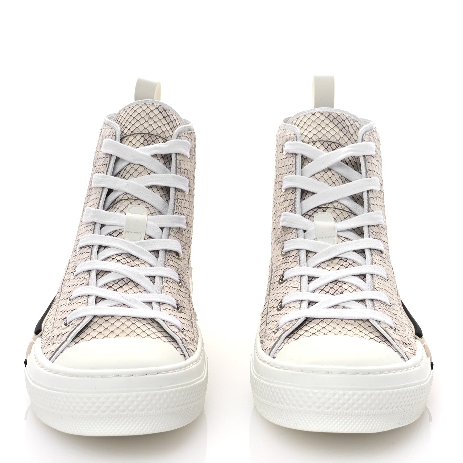 Christian Dior Snakeskin Mens B23 High Top Sneakers 43 Beige 2 of 7