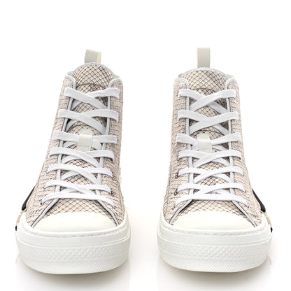Christian Dior Snakeskin Mens B23 High Top Sneakers 43 Beige 2 of 7