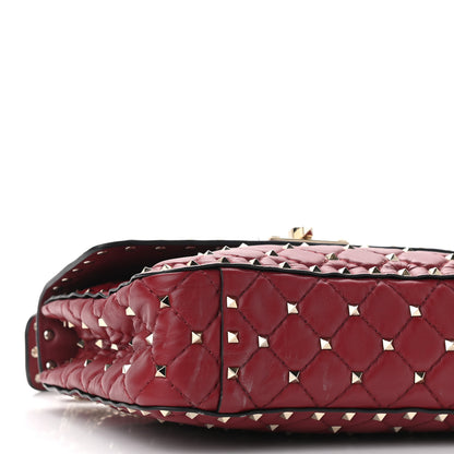 Valentino Garavani Nappa Medium Rockstud Spike Shoulder Bag Rubino 8 of 9