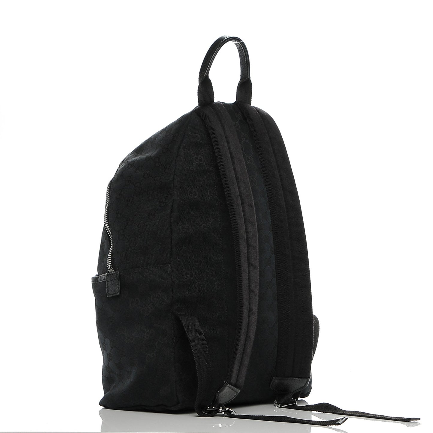 GG Monogram Web Medium Classic Backpack Black